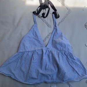 Zara Halter Peplum Tank Top